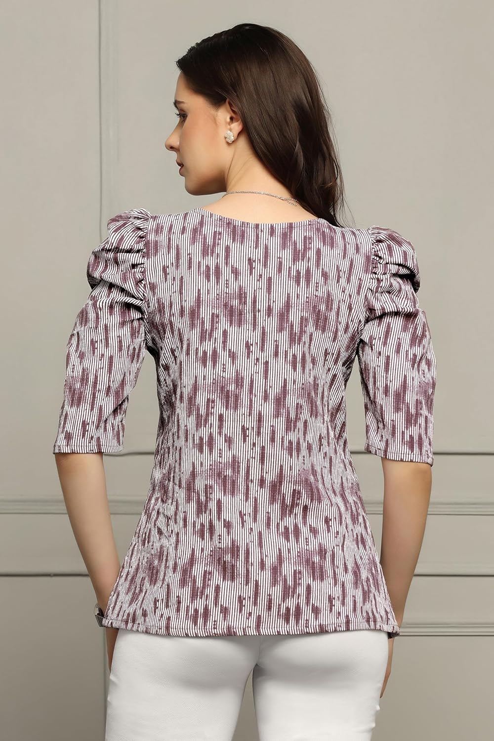 Fashion Dream Woman's Cotton Blend Abstract Printed Regular Fit Top - Casual Stylish Top for Women