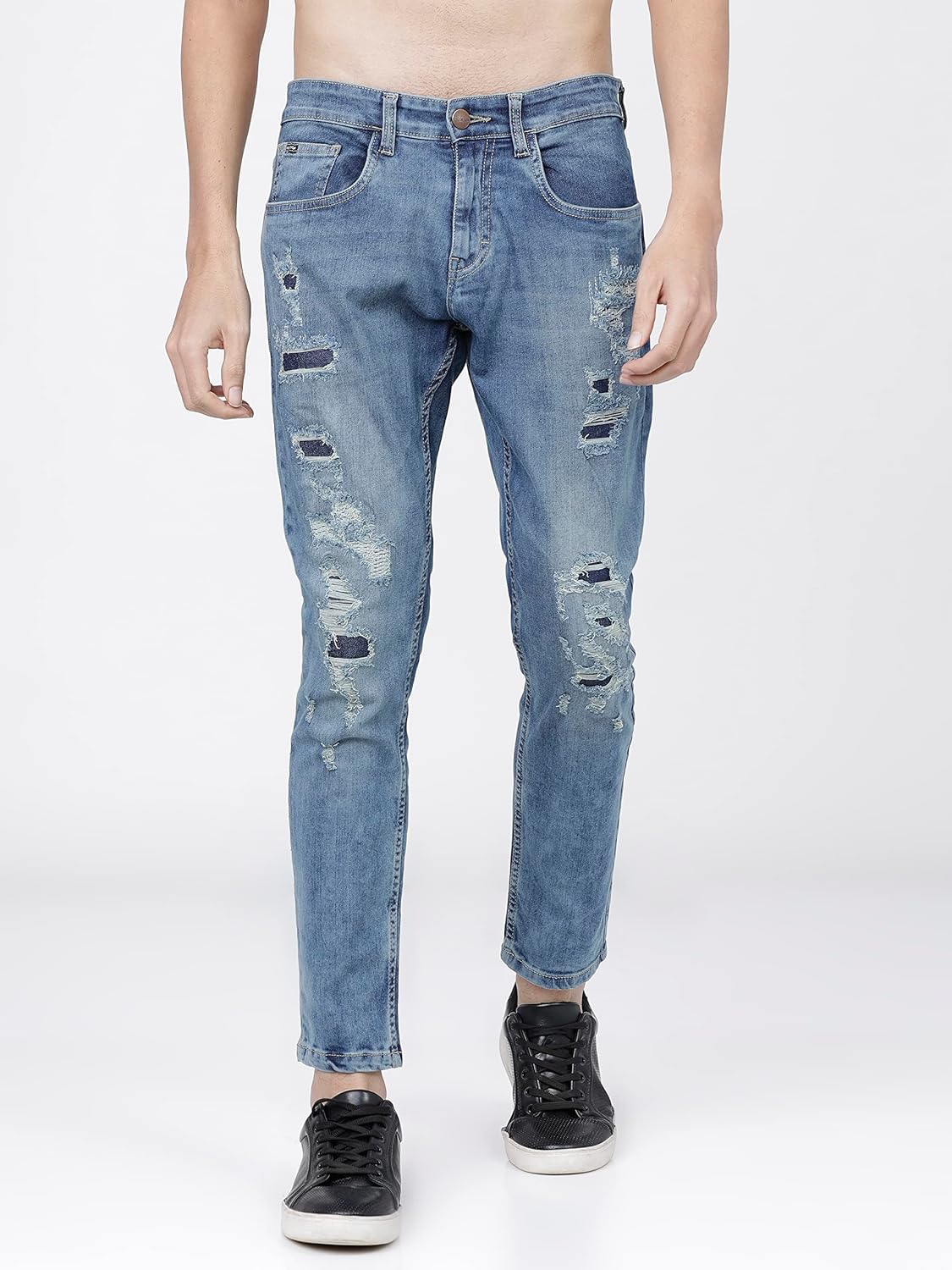 KETCH Men's Tapered Fit Mid Rise Jeans