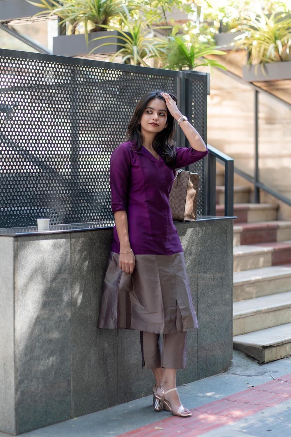 GoSriKi Women's Rayon Viscose A-Line Solid Kurta