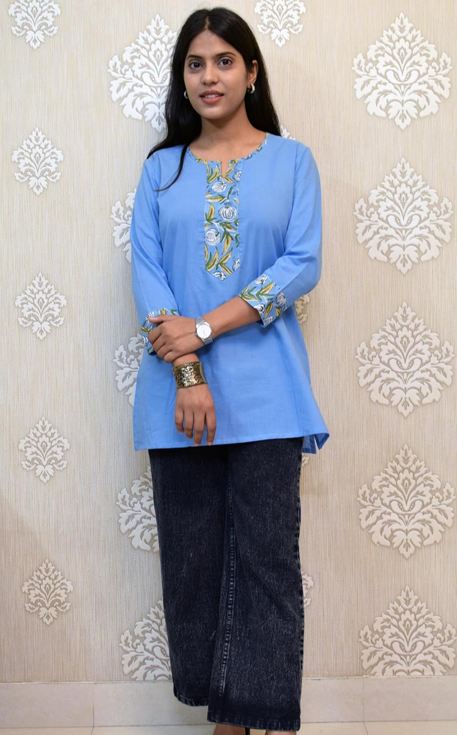 JAIPUR HAND BLOCK Women's Cotton Top |Tunic