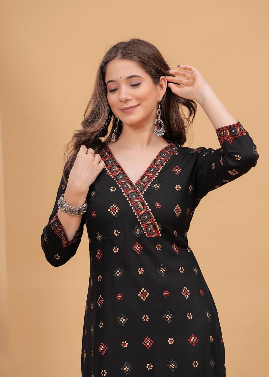 PURSHOTTAM WALA Women Floral Print Gold Printed