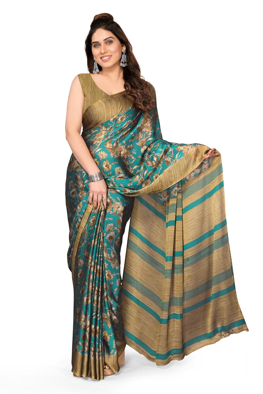 Women's Printed Saree with Blouse Piece