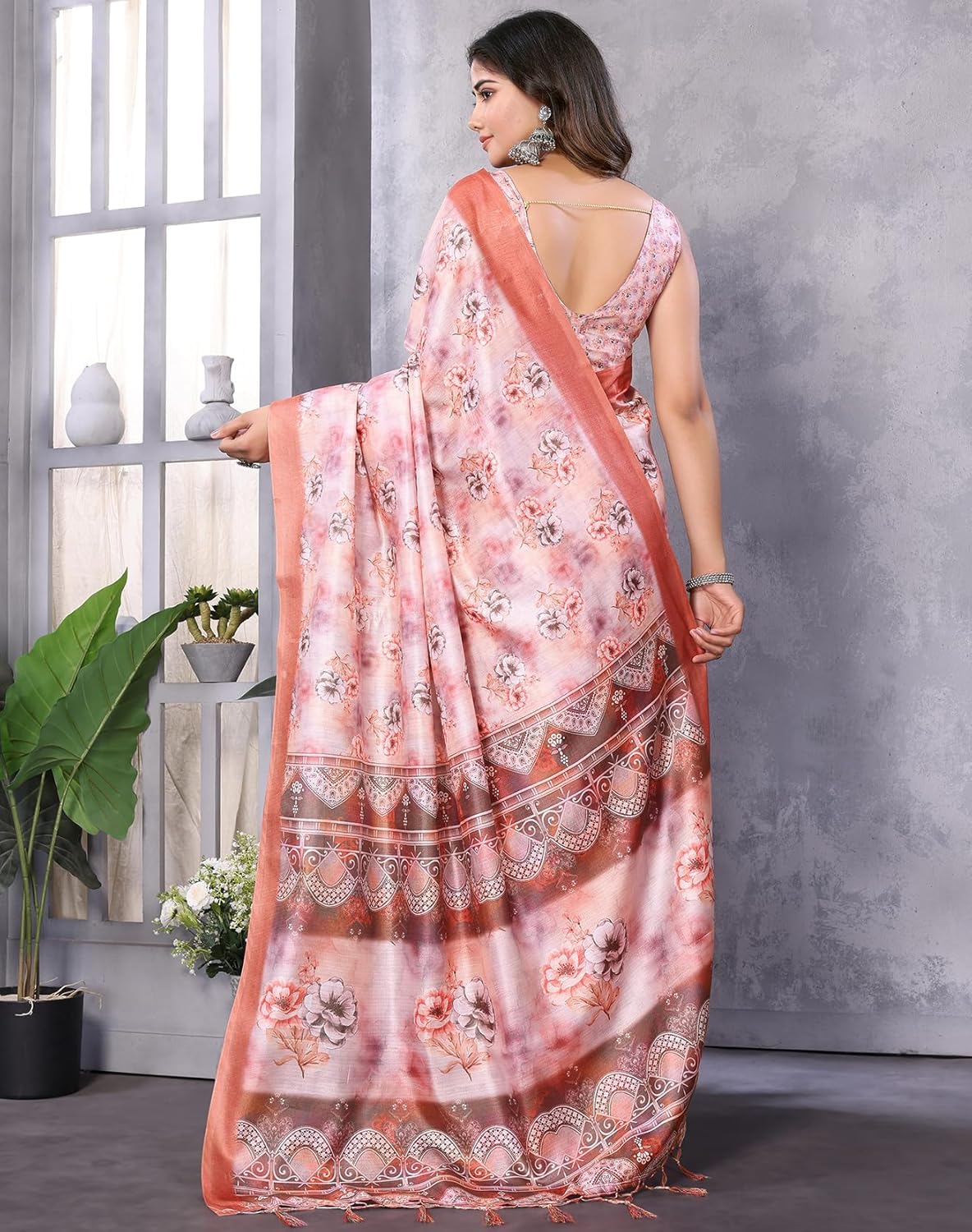 Print Art Silk Cotton Saree t Ethnic Wear for Festive