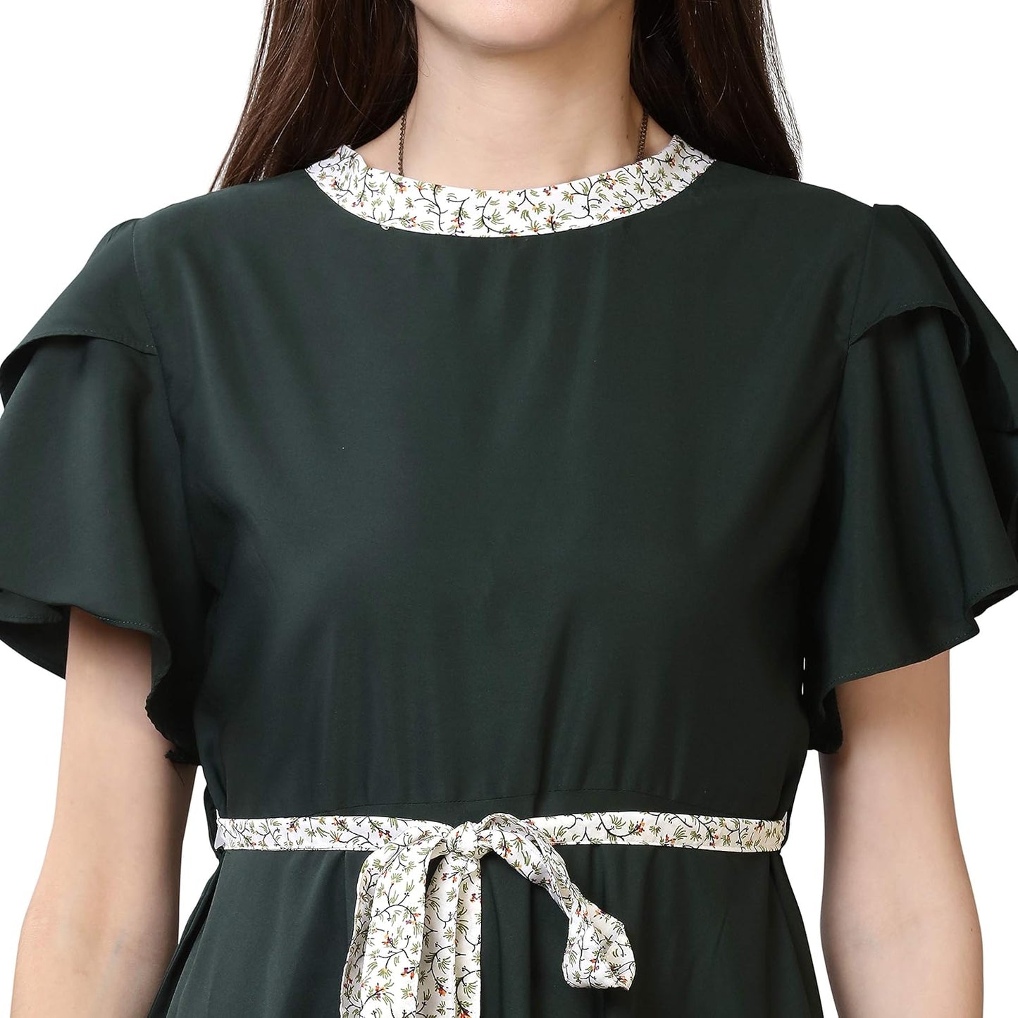 OOMPH! Women's Crepe A-Line Maxi Dress