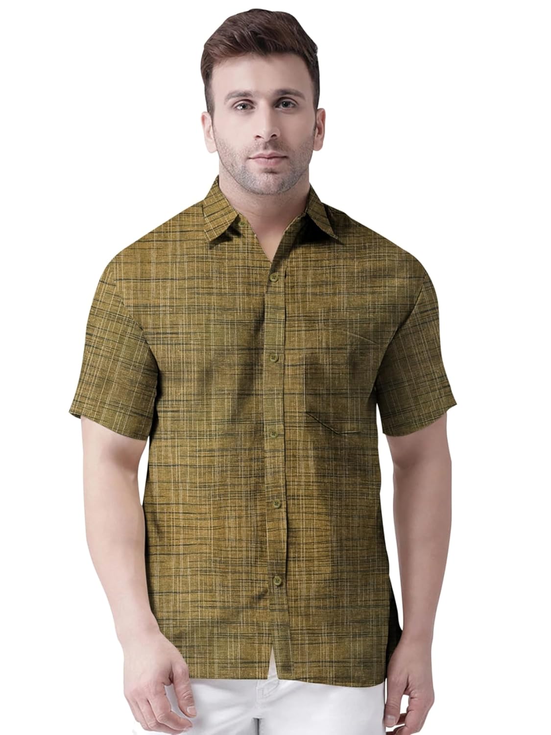 Men's Pure Khadie Cotton Regular Fit Half Sleeves