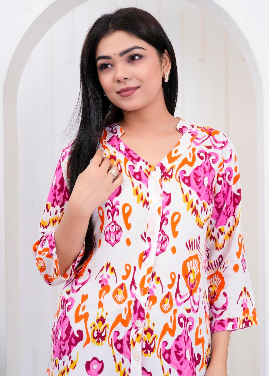 Lamenda Fashions Floral Printed Shirt Style Top