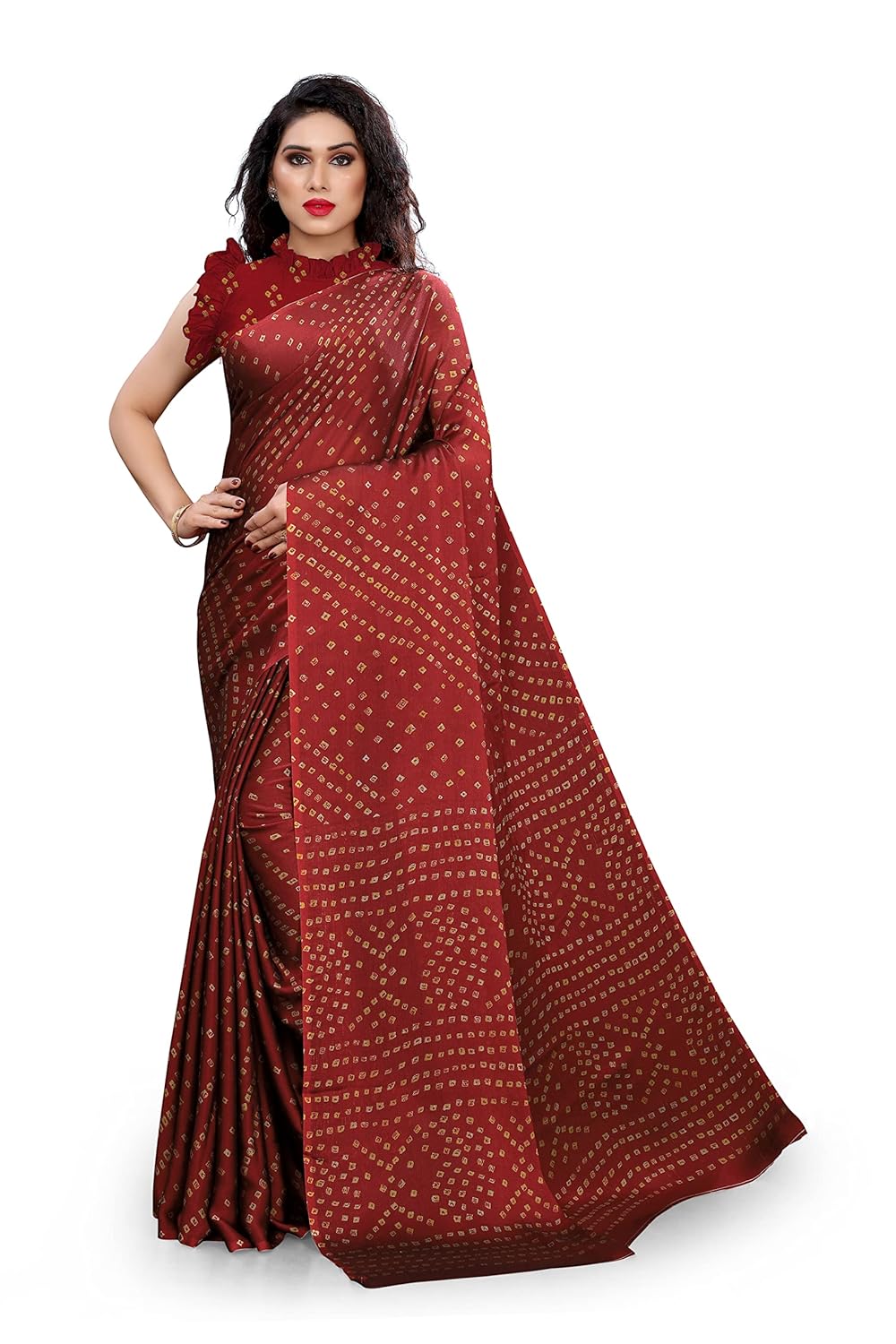 Women's Design Printed Saree with Blouse Piece
