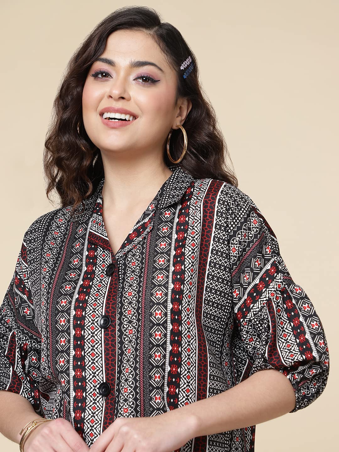 TURRITOPSIS Women's Printed Half Sleeve Oversized