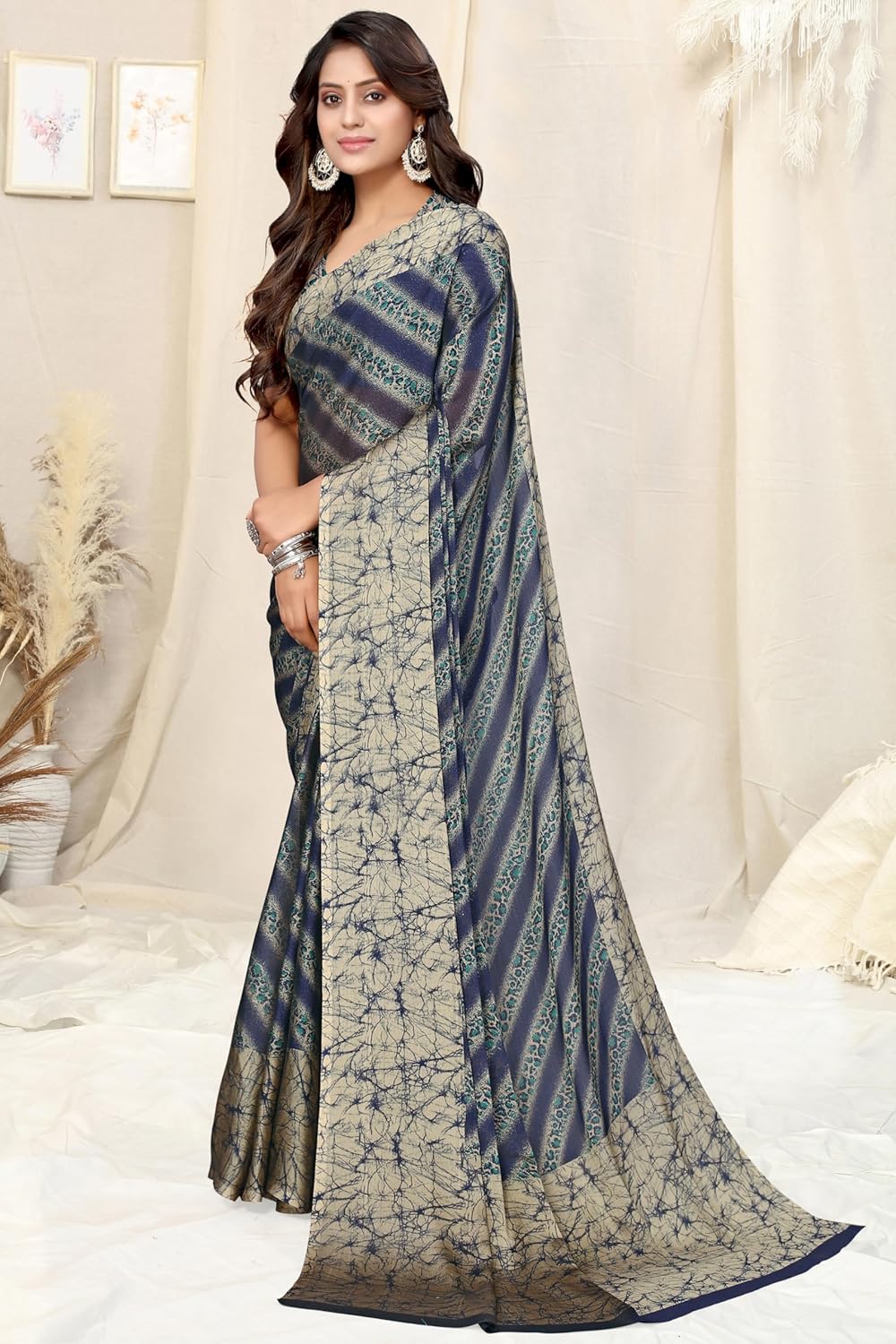 MIRCHI FASHION Women's Saree with Blouse Piece