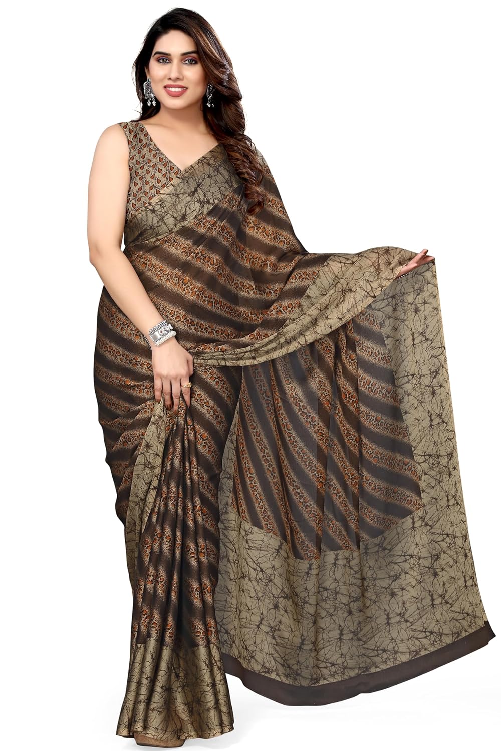 MIRCHI FASHION Women's Saree with Blouse Piece