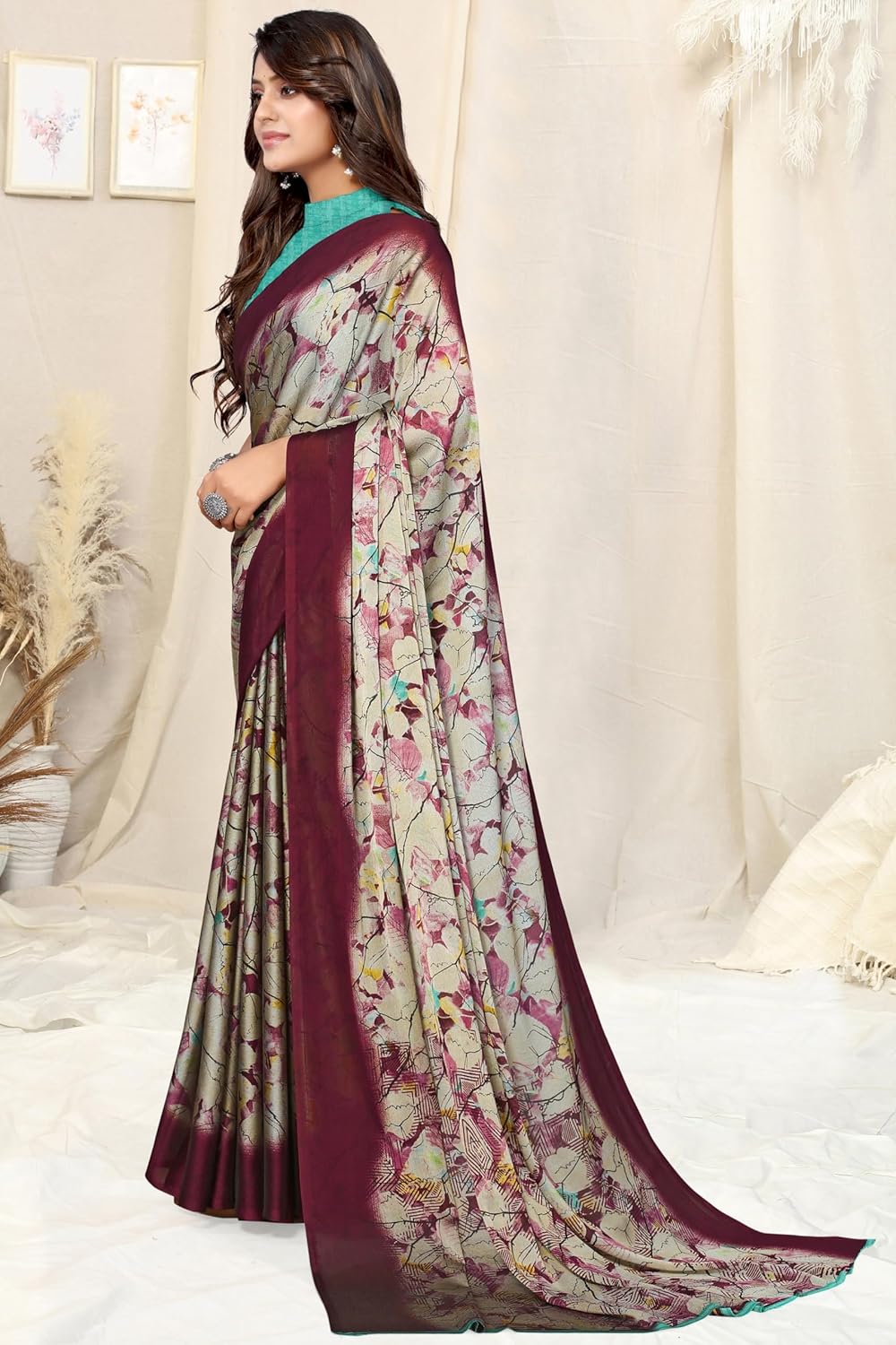 MIRCHI FASHION Women's Saree with Blouse Piece