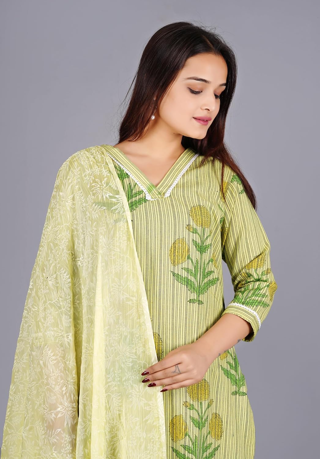 STYLISH TREND Cotton Floral Printed Kurta Set