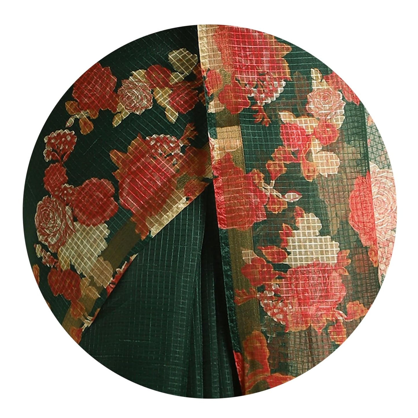 Women's Kota Floral Printed Saree with Blouse Piece