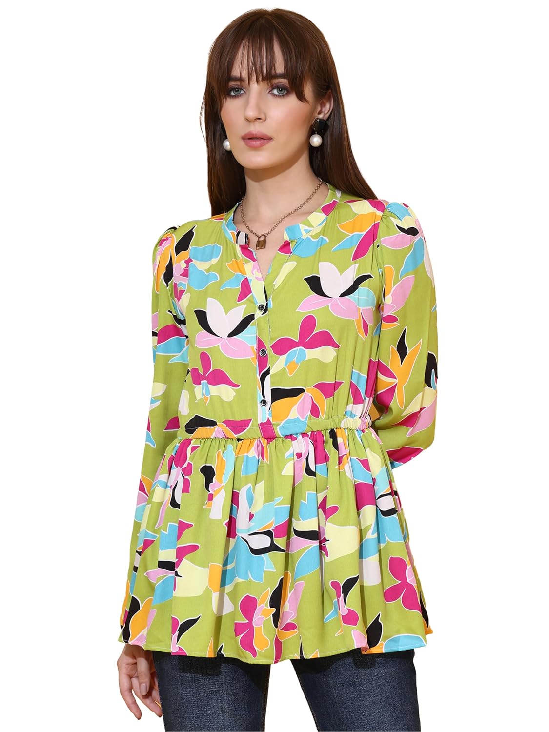 Sheetal Associates Women's Top Shirt Stylish Trendy for Girls | Floral Printed Top | Lightweight Day Comfort