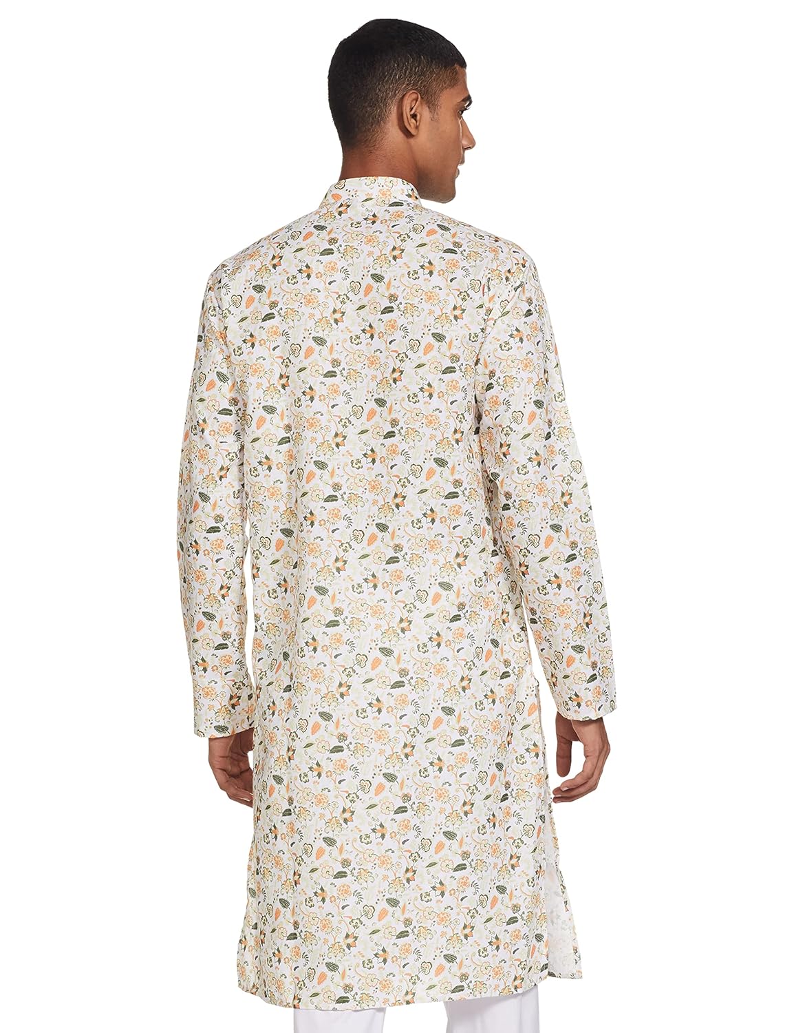 Luxrio Kurta for Men Cotton Blend Long Printed Straight Fit