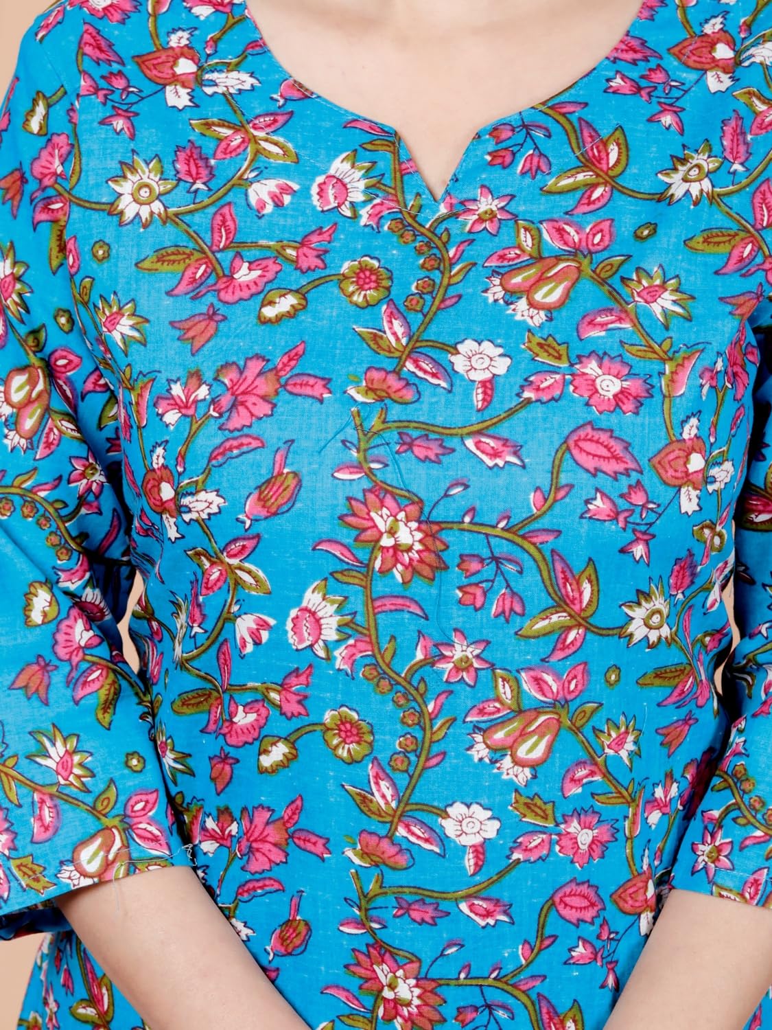 Women's Casual Jaipuri Cotton Printed Short Kurta