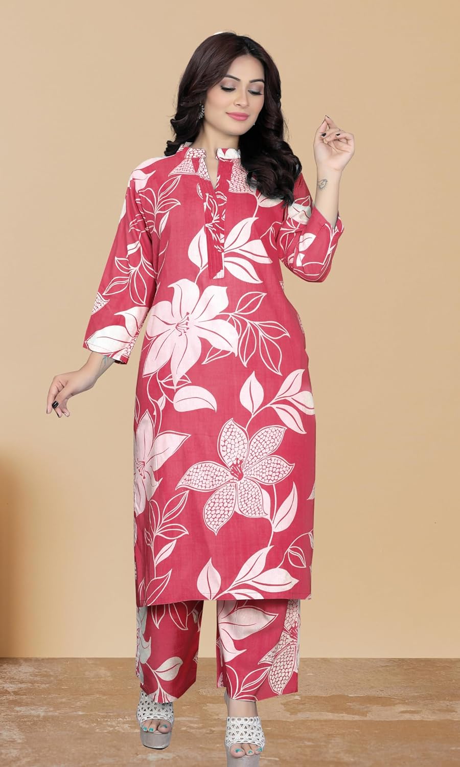Women's Rayon Viscose Floral Print Kurta Palazzo