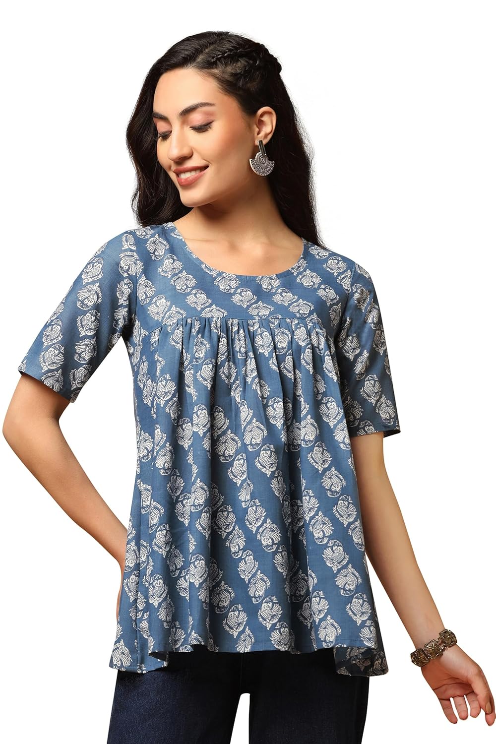 Fashion Dream Women's Cotton Regular Fit Tunic Top
