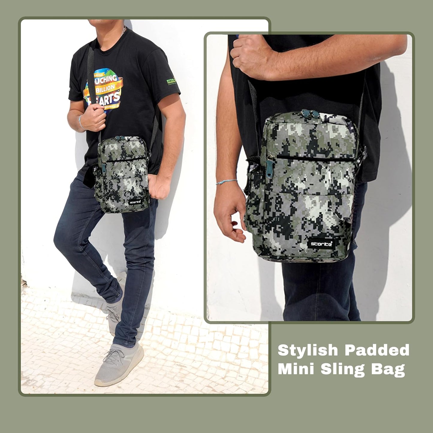Storite Stylish Padded Mini Sling Bag for Men - alphahostel.in