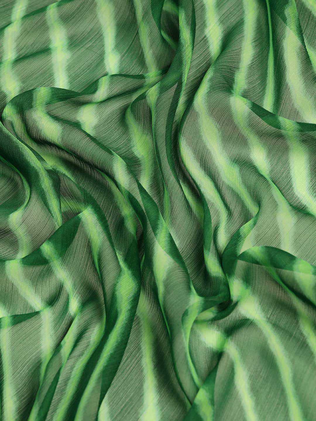 Women's Chiffon Lehriya Printed Saree Without Blouse