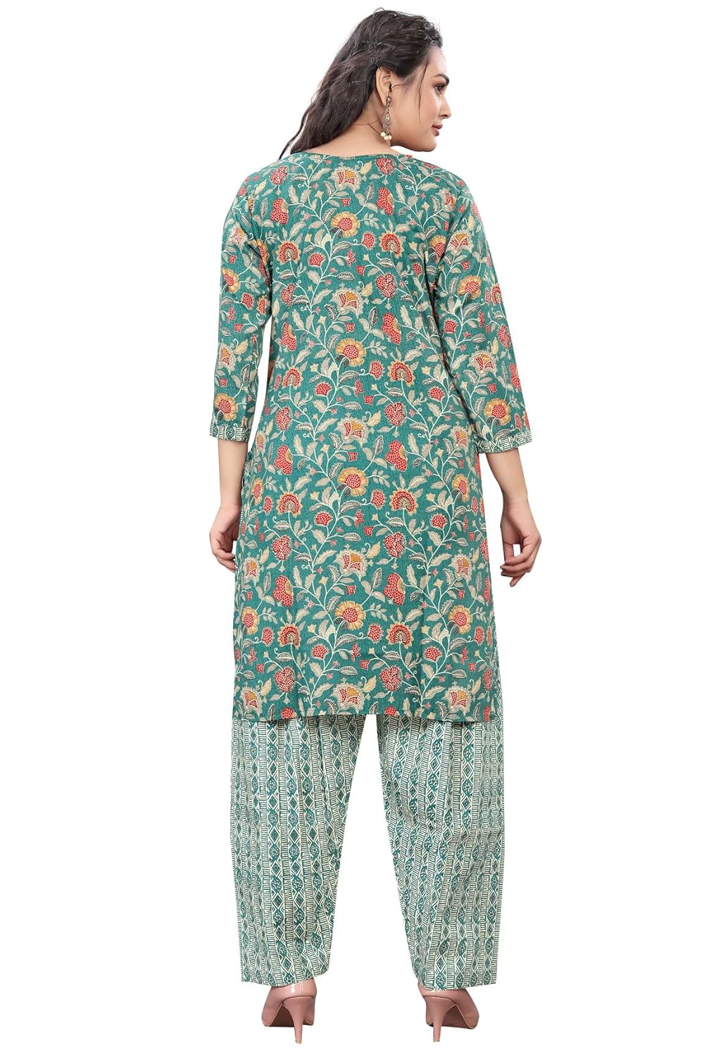 Rajnandini Women Brown Cotton Printed Ready To Wear