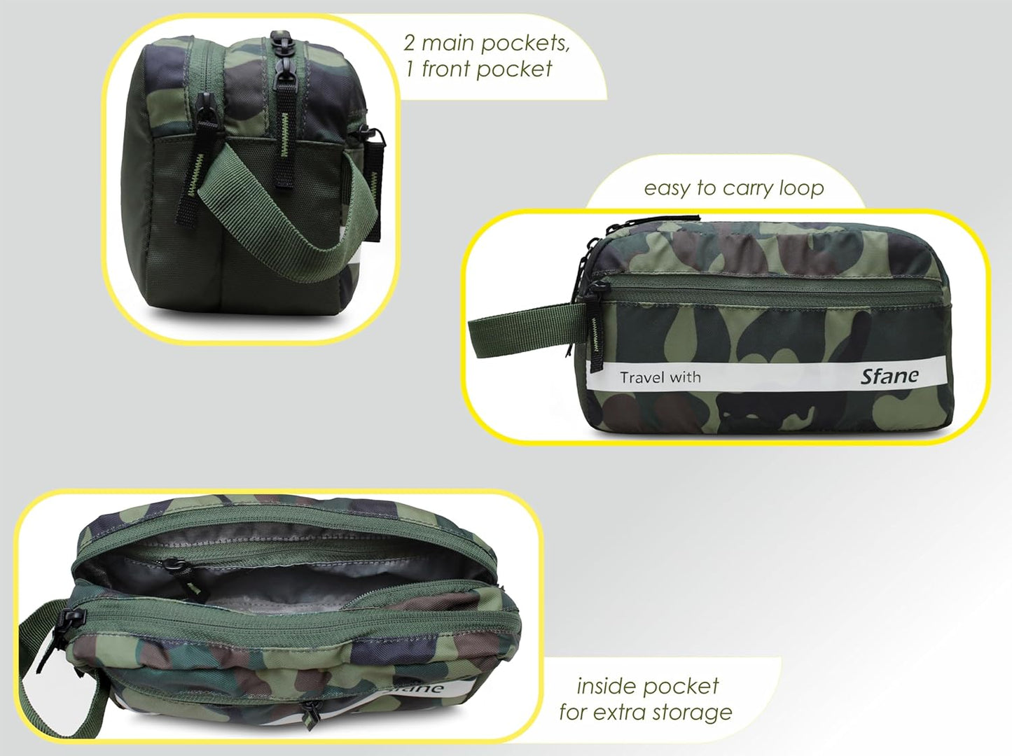 Sfane Toiletry Bag for Men & Women Makeup Pouch