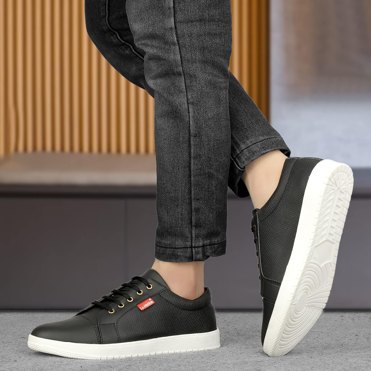 LE GREEM Men's Synthetic Leather Stylish Sneakers - alphahostel.in