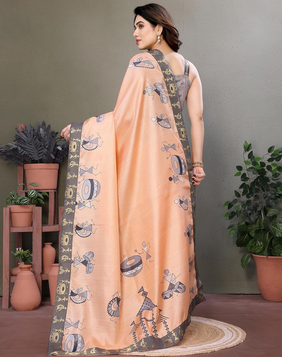 Yashika Women's Printed Kalamkari Art Silk Saree