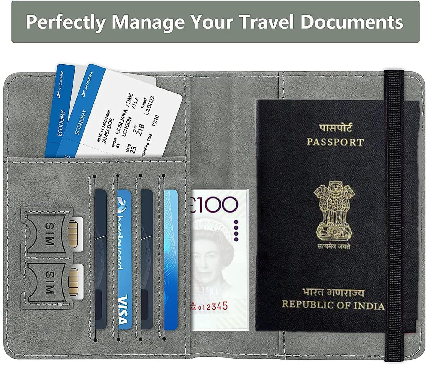 MONJAY Premium Passport Holder Cover Travel Wallet