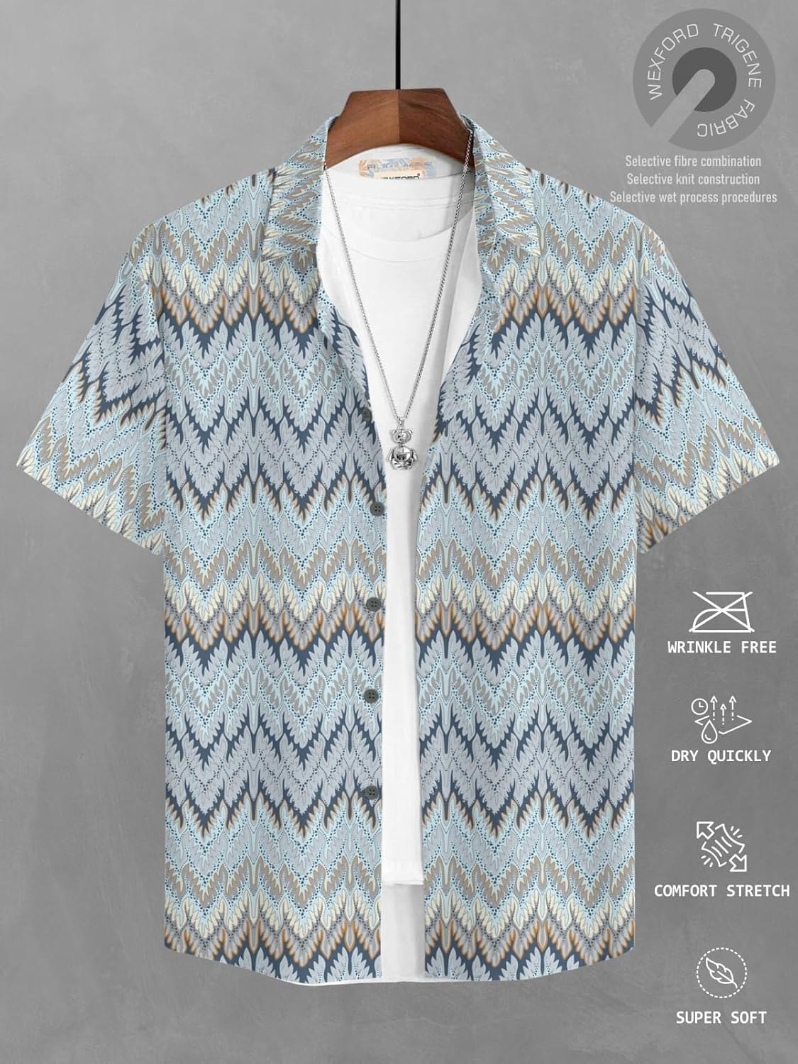 BULLMER Trendy Regular Fit Printed Causal Shirt for Men