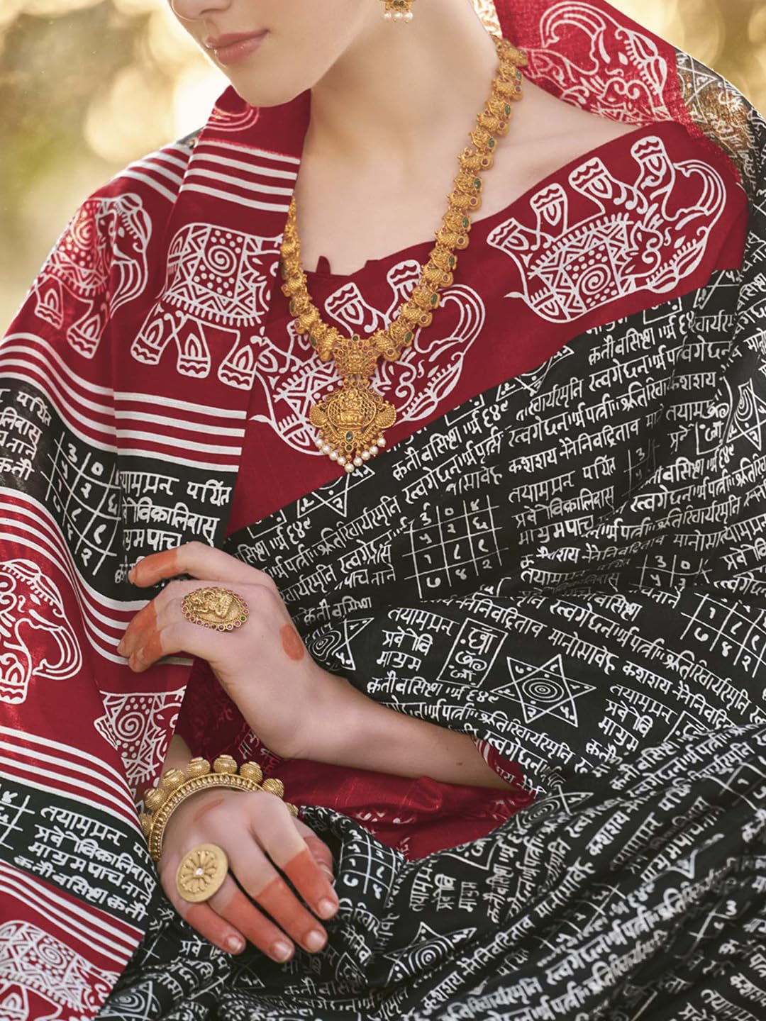 Women's Bhagalpuri Silk Ethnic Motif Printed Saree