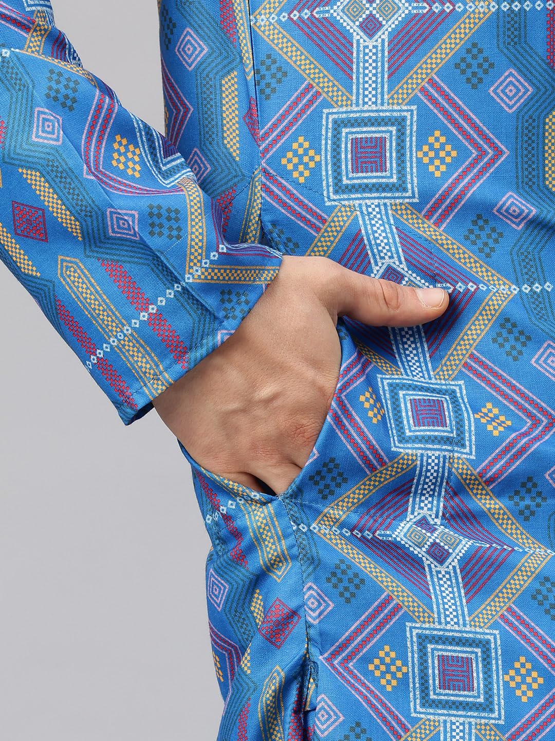 Luxrio Printed Kurta for Men Cotton Blend Linen