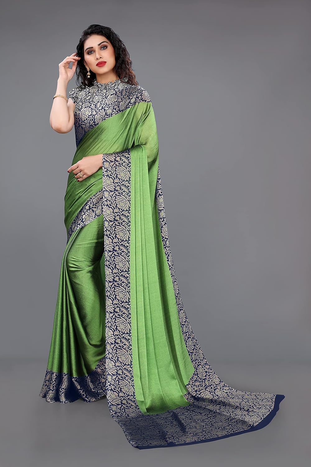 Women's Design Printed Saree with Blouse Piece