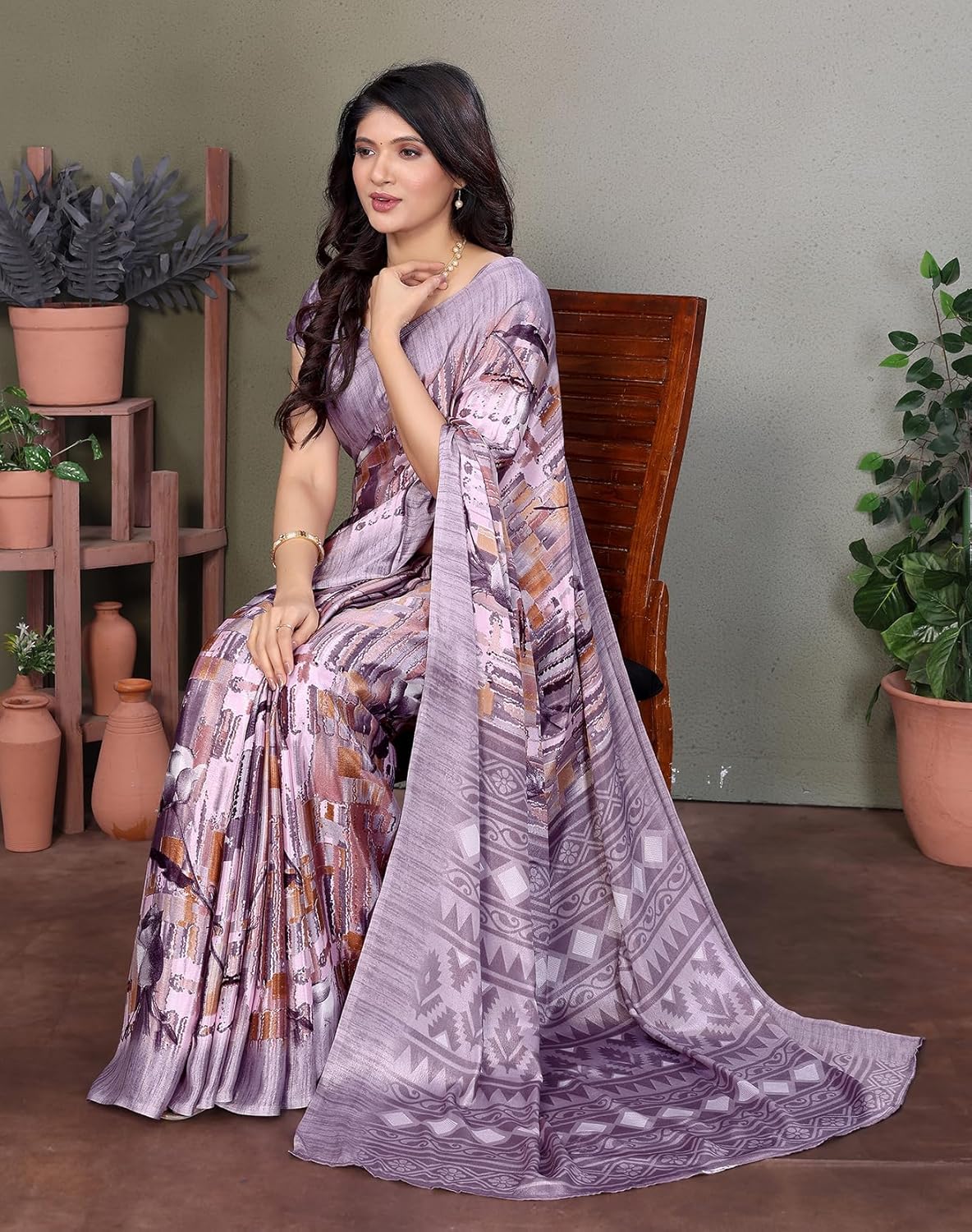 Silk Printed Saree With Blouse Material |saree for Women