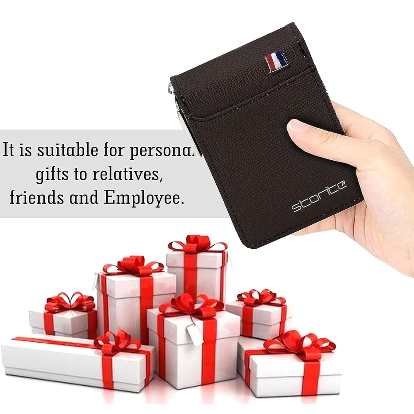 Storite PU Leather 9 Slot Vertical Credit Debit Card