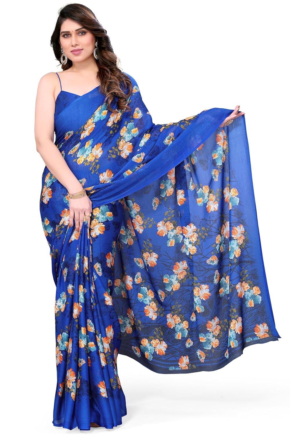 Floral Printed Saree with Blouse Piece