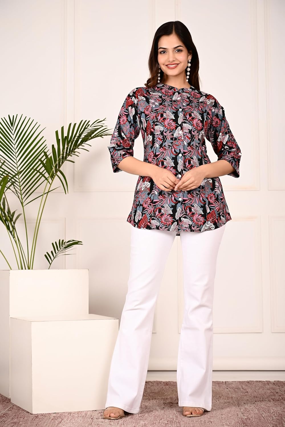 Gudwear Printed Shirt Style Top Women l Stylish Shirt