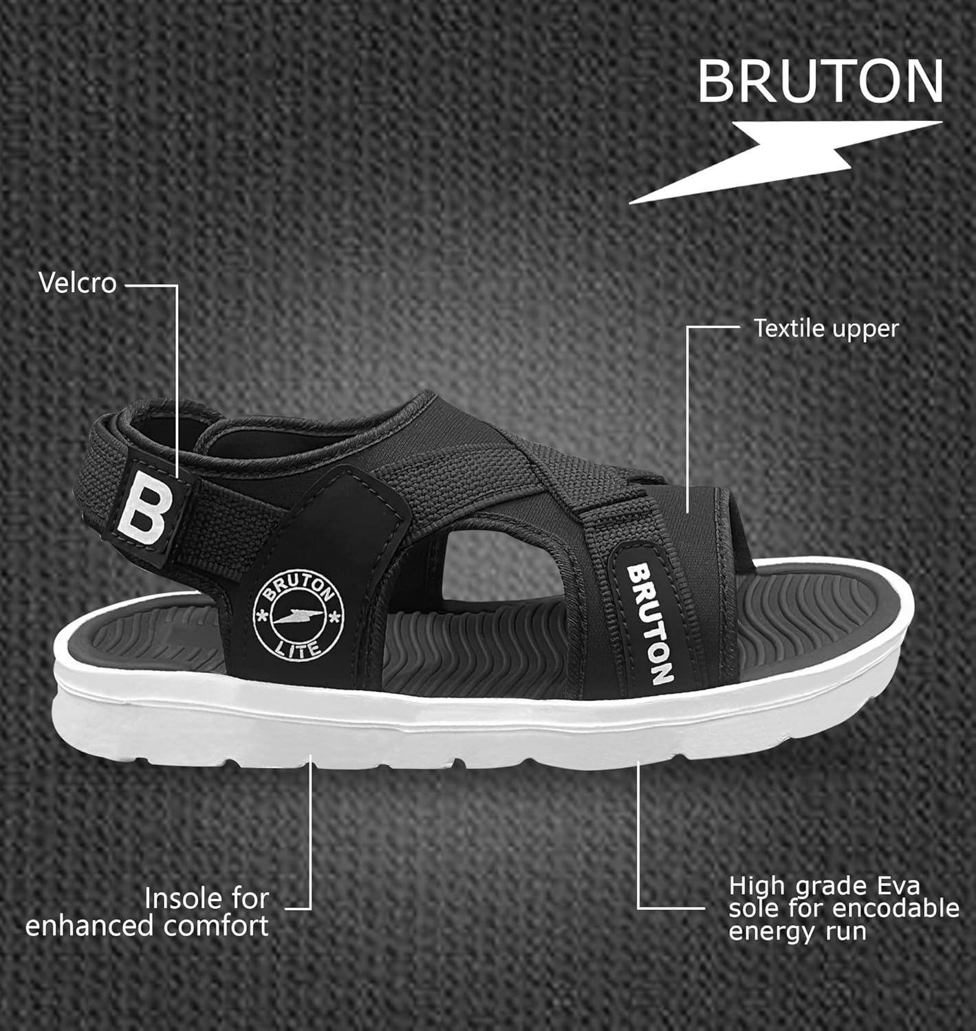 BRUTON Sandals for Men's | Light Weight, & Trendy
