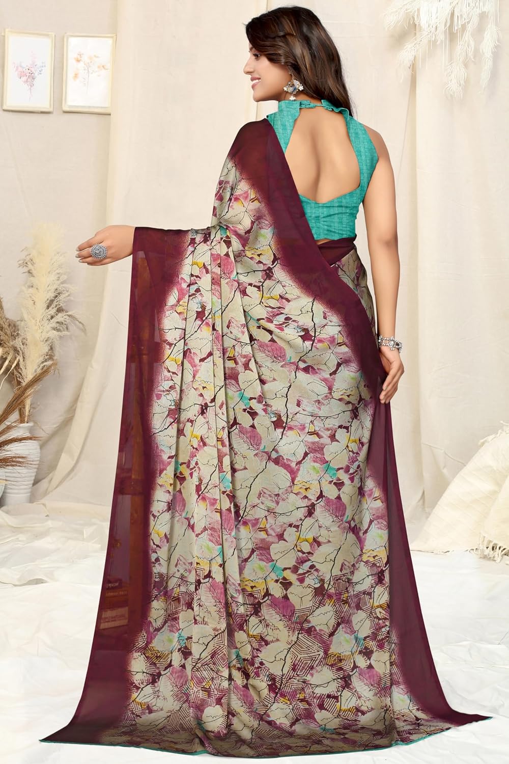 MIRCHI FASHION Women's Saree with Blouse Piece