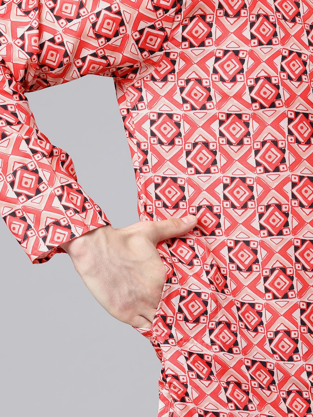 Luxrio Printed Kurta for Men Cotton Blend Linen