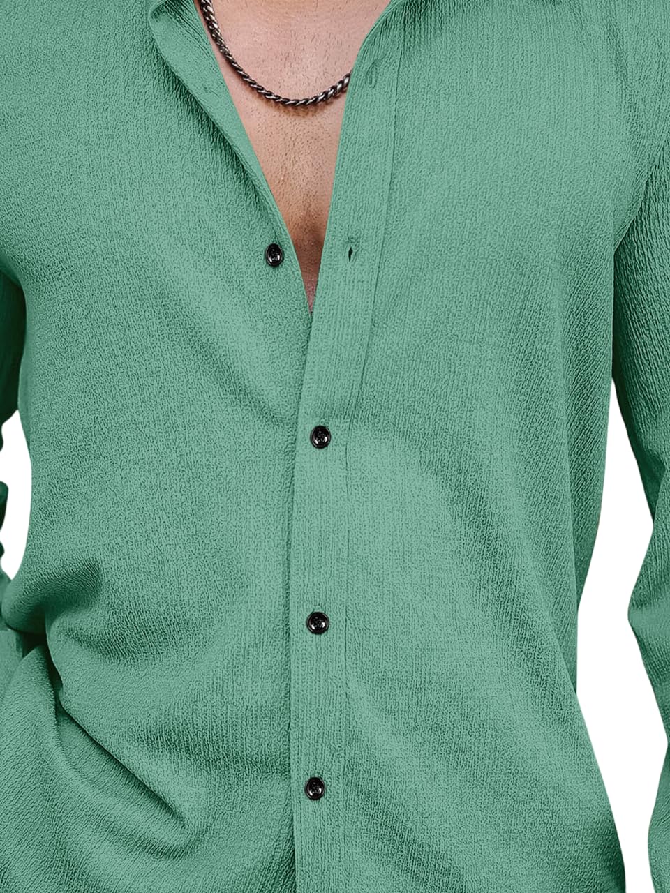 Men's Regular Fit Poly Popcorn Casual Shirt
