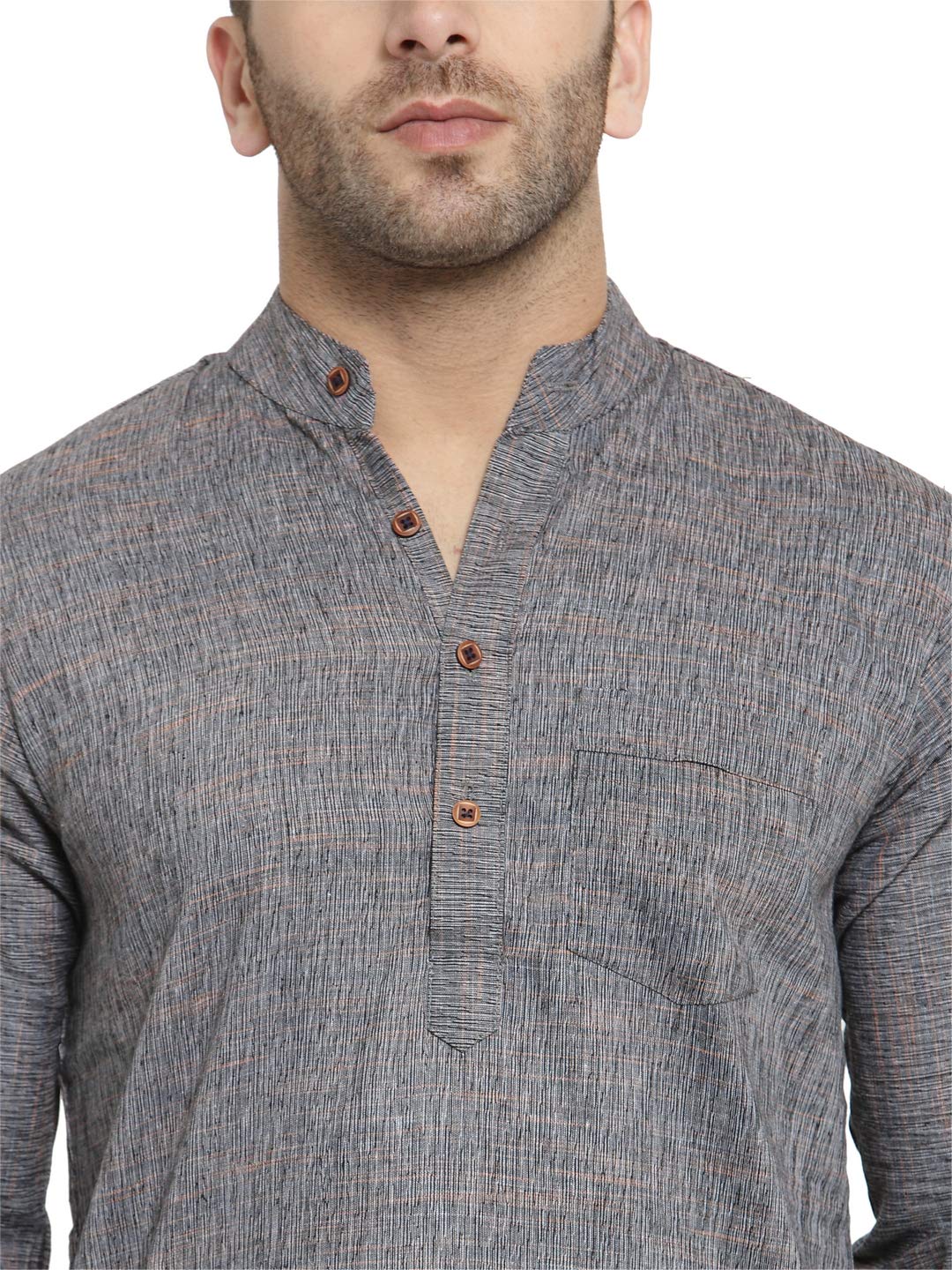 Enchanted Drapes Mens' Solid Cotton Long Kurta
