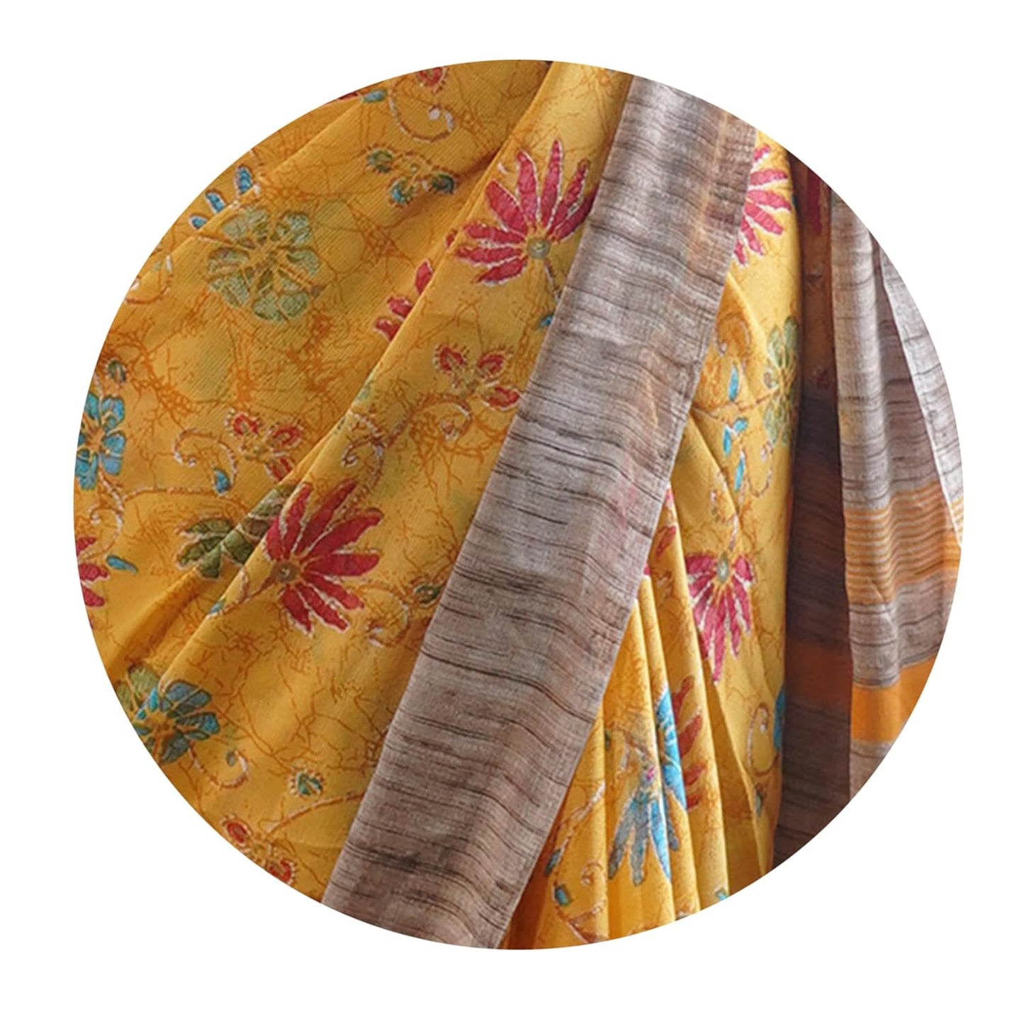 FASHION Floral Printed Saree with Blouse Piece