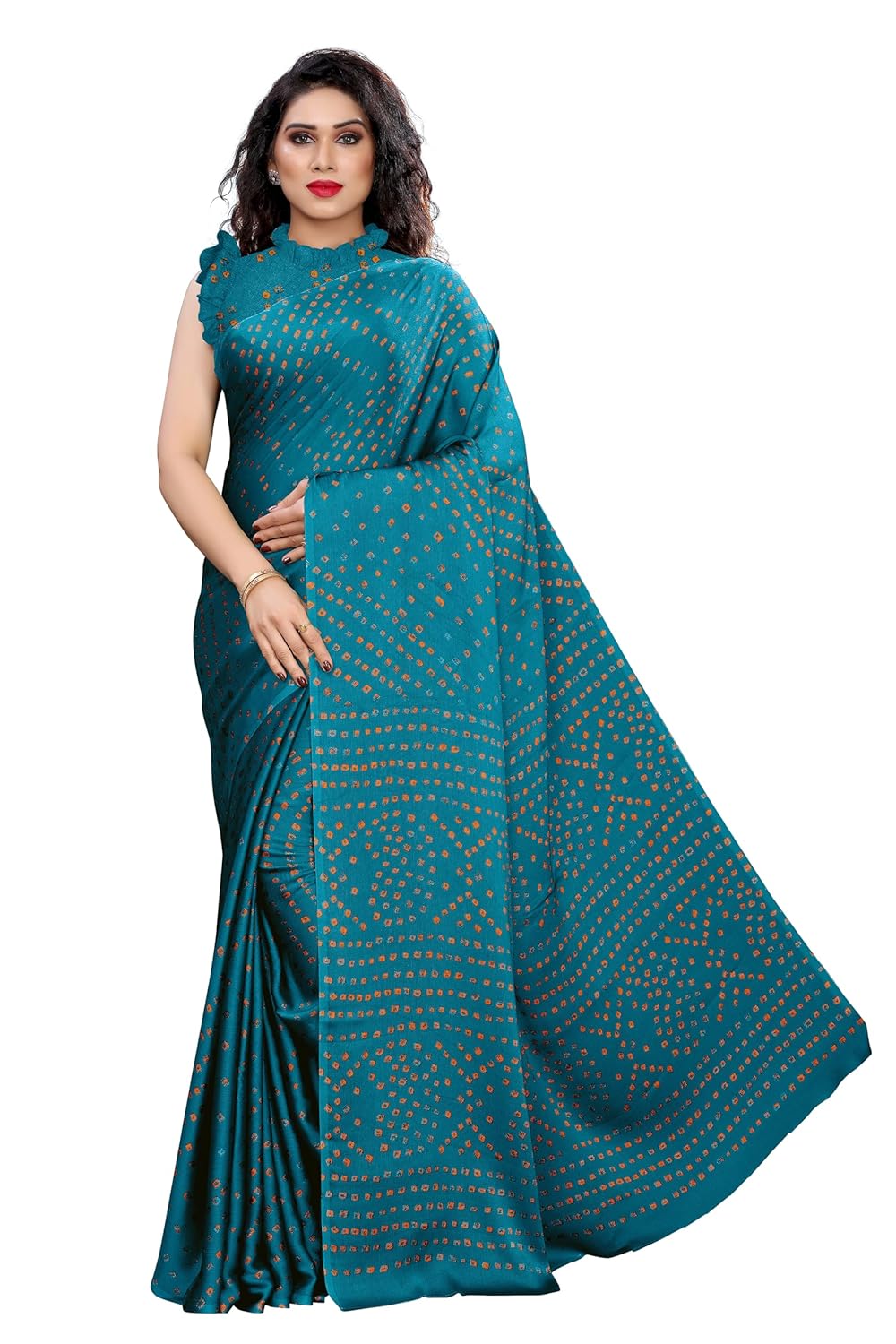 Women's Design Printed Saree with Blouse Piece