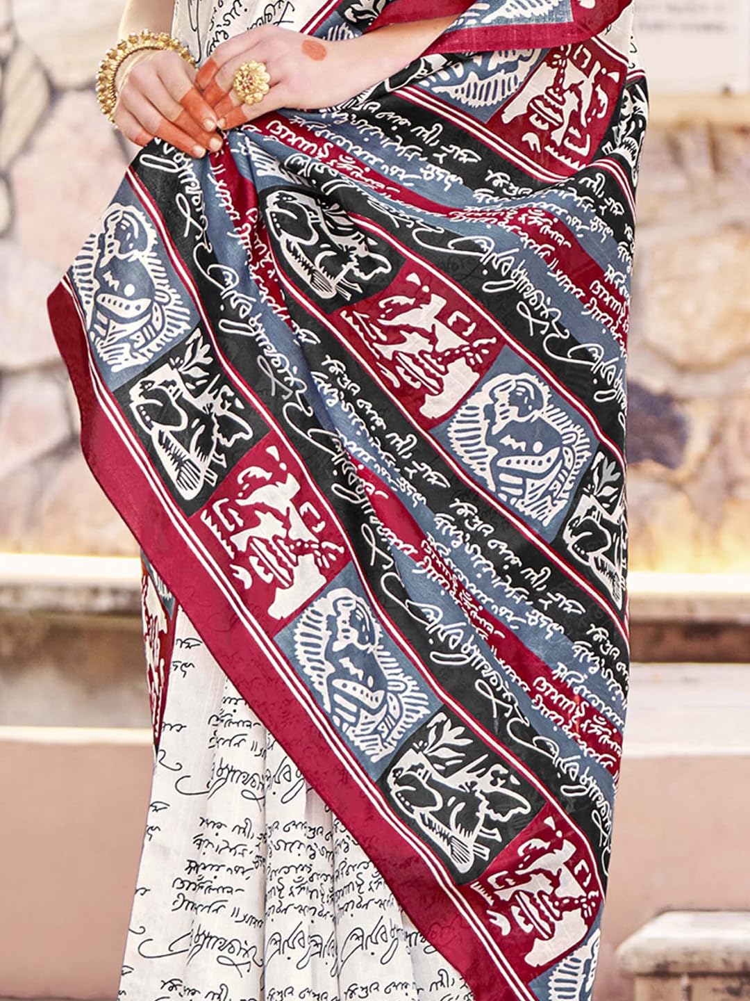 Women's Bhagalpuri Silk Ethnic Motif Printed Saree