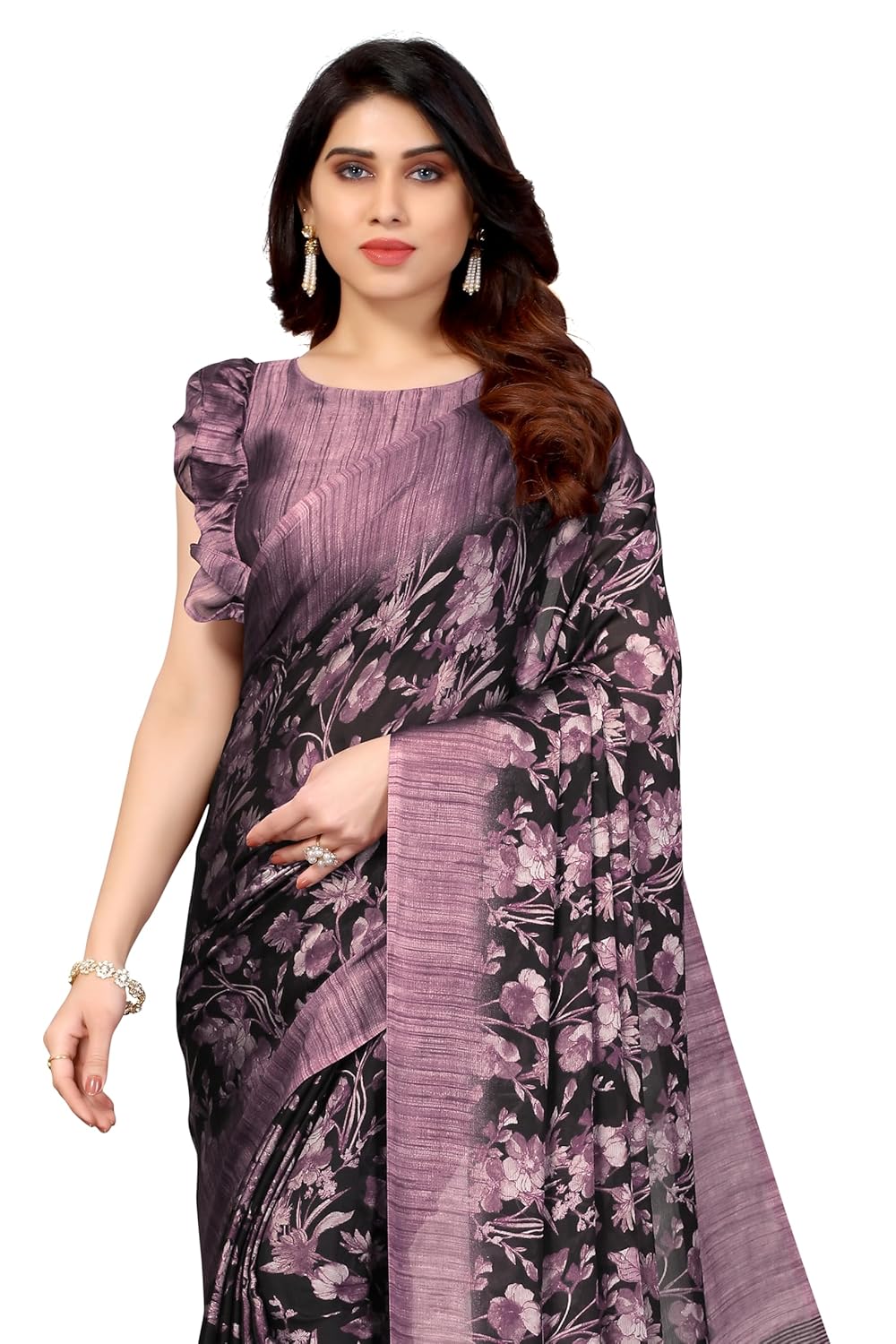 Women's Printed Saree with Blouse Piece
