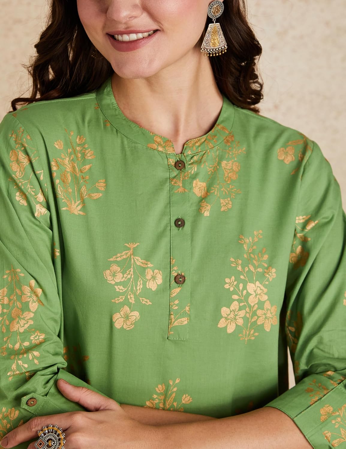 Myx Women's Printed Regular Cotton Short Kurti