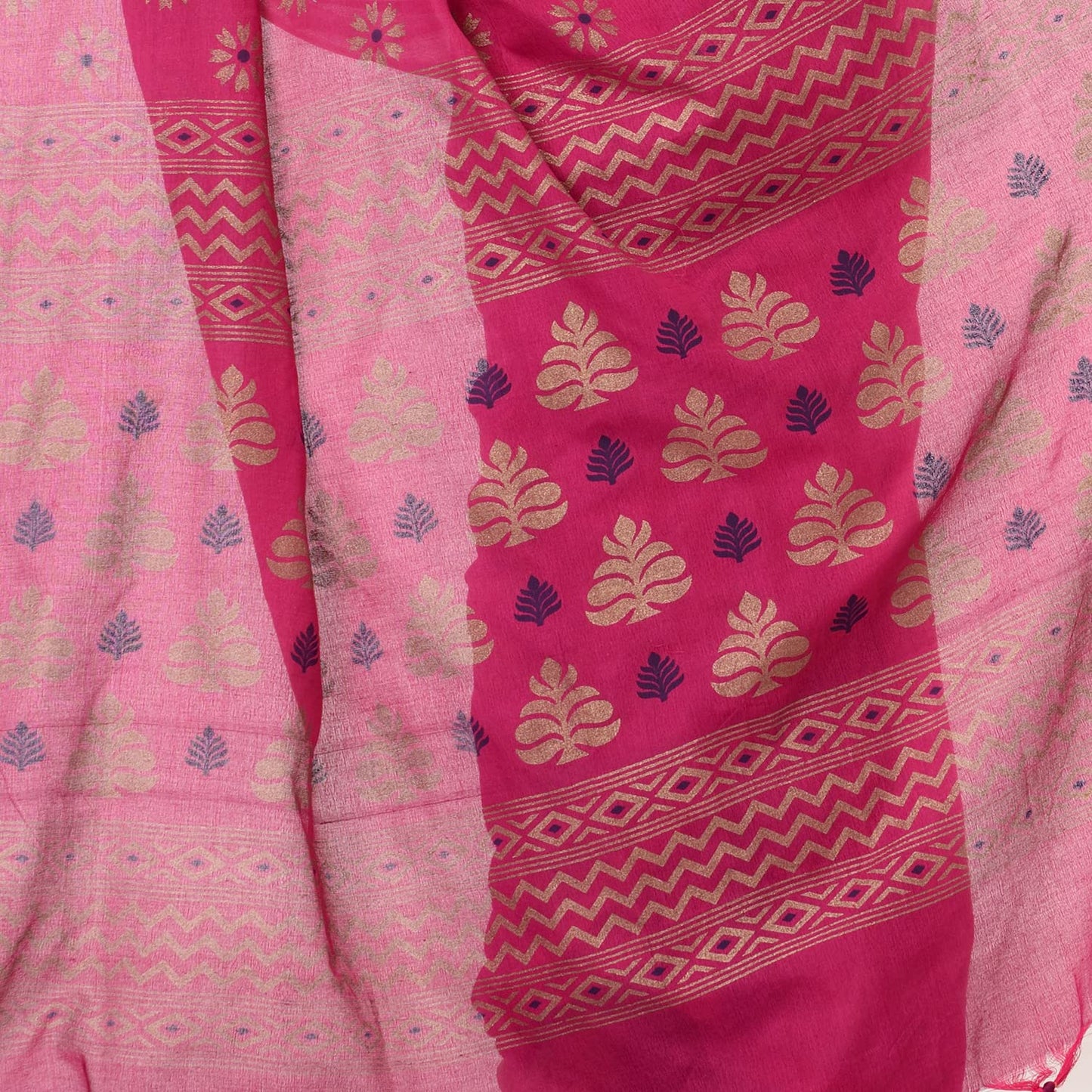 Women`sl Tant Work Design Soft Saree With Blouse Piece