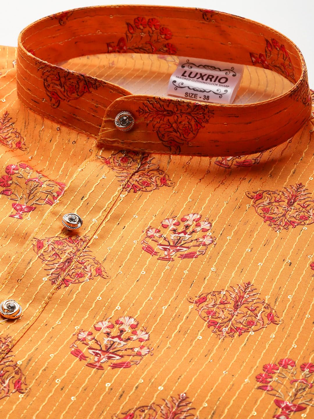Luxrio Printed Kurta for Men Cotton Blend Linen