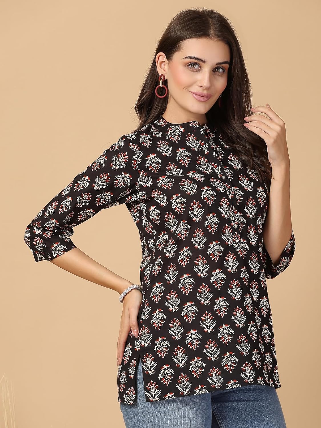 Women Cotton Printed Short Kurti